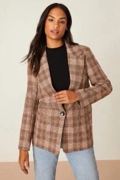 Dorothy Perkins Check Straight Pocket Blazer