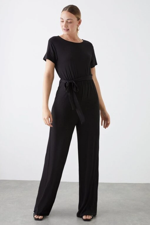 Dorothy Perkins Tall Short Sleeve Tie Waist Jumpsuit