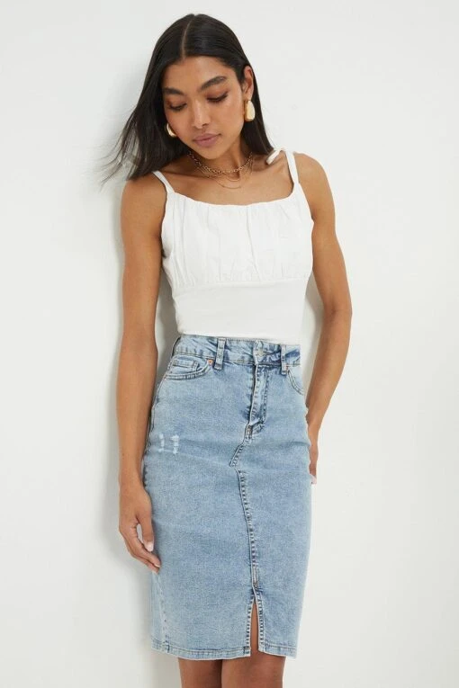 Dorothy Perkins Midi Denim Skirt