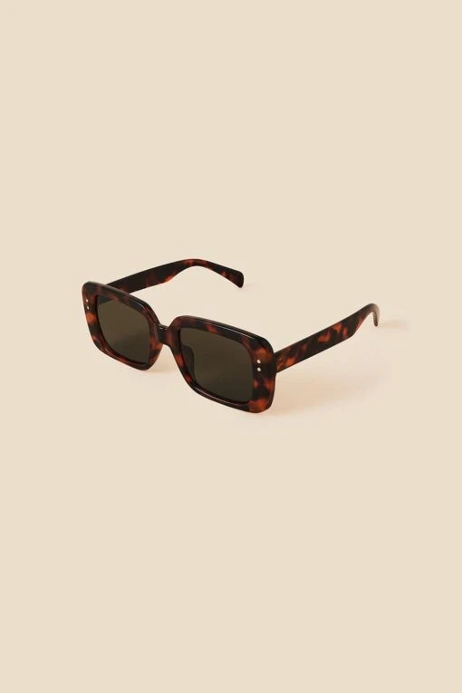 Accessorize Oversized Tortoiseshell Rectangle Sunglasses