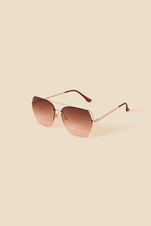 Accessorize Rimless Aviator Sunglasses