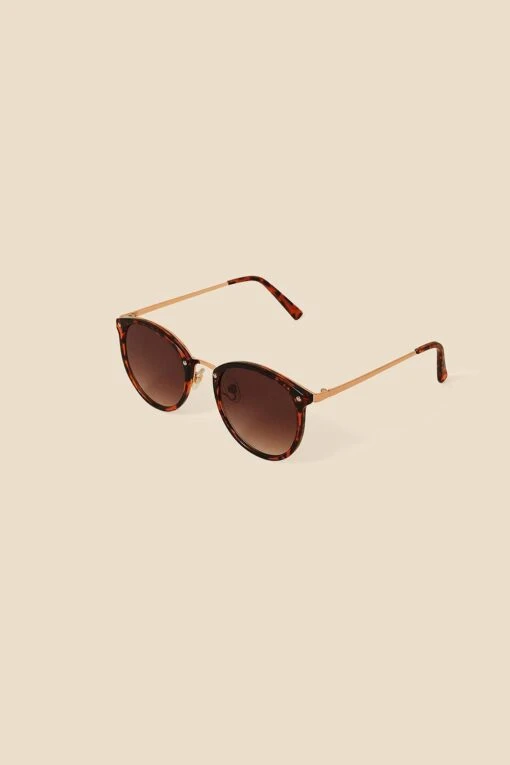 Accessorize Metal Bridge Round Preppy Sunglasses